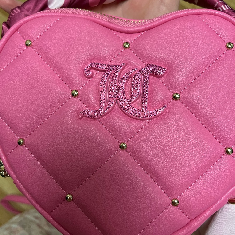 Juicy Couture Pink Quilted Heart Bag NWOT - Picture 5 of 10